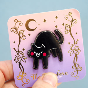 
            
                Load image into Gallery viewer, Spooked Cat - Metal Enameled Pin
            
        