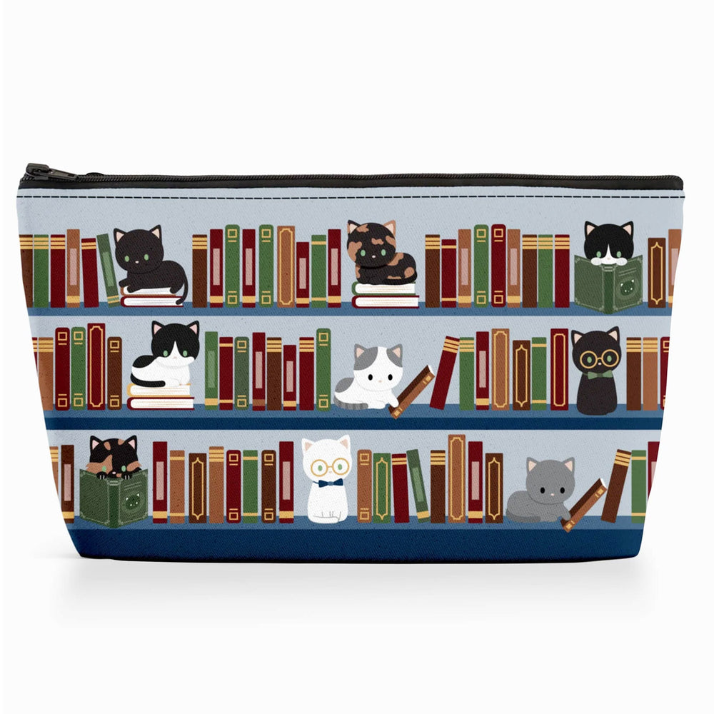 Book Cats Canvas Zipper Bag