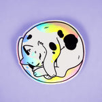 Sleeping Calico Cat - Holographic Vinyl Sticker