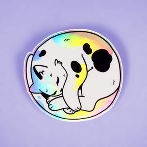 
            
                Load image into Gallery viewer, Sleeping Calico Cat - Holographic Vinyl Sticker
            
        