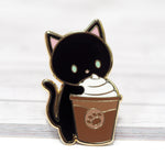 Cappucino Cat - Metal Enameled Pin