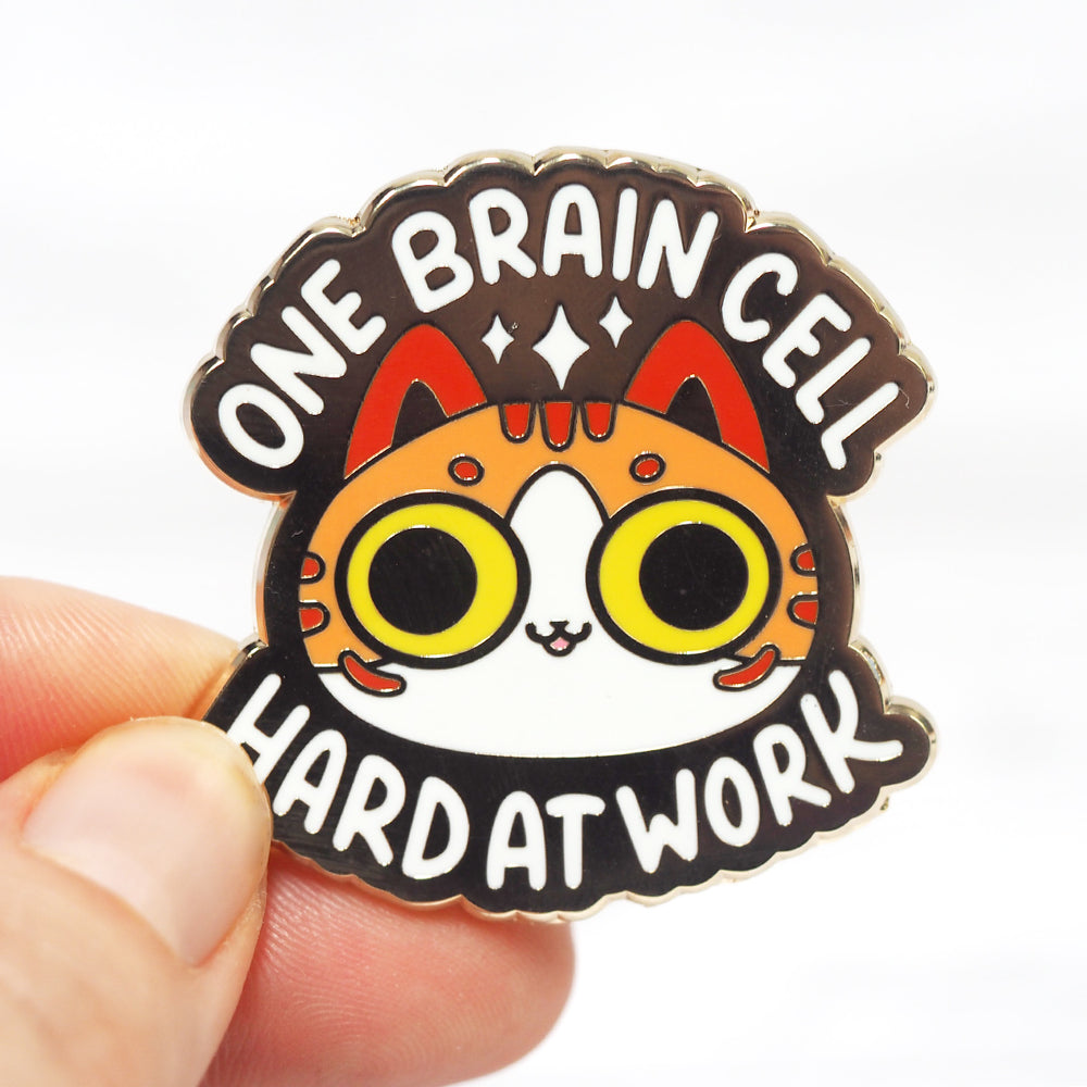 
            
                Load image into Gallery viewer, One Brain Cell Hard At Work - Metal Enameled Pin
            
        