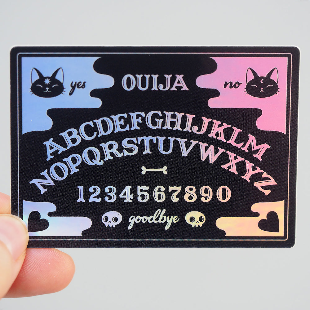 Cat Ouija Board - Holographic Vinyl Sticker