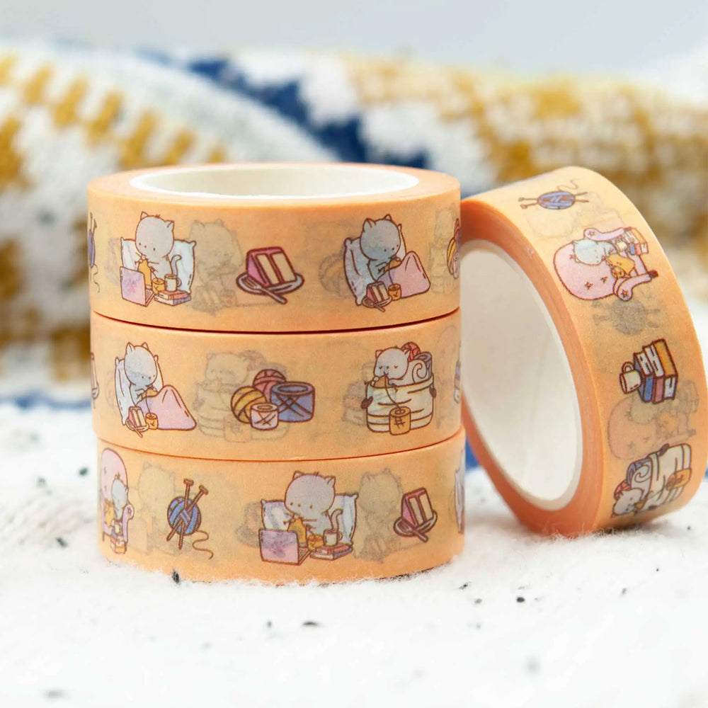 
            
                Load image into Gallery viewer, Washi Tape - Knitflix Knitting Cat
            
        