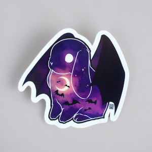 Rainbow Holographic Vinyl Sticker - Bat Moon Bunny