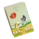 Chickens Enamel Pin Set