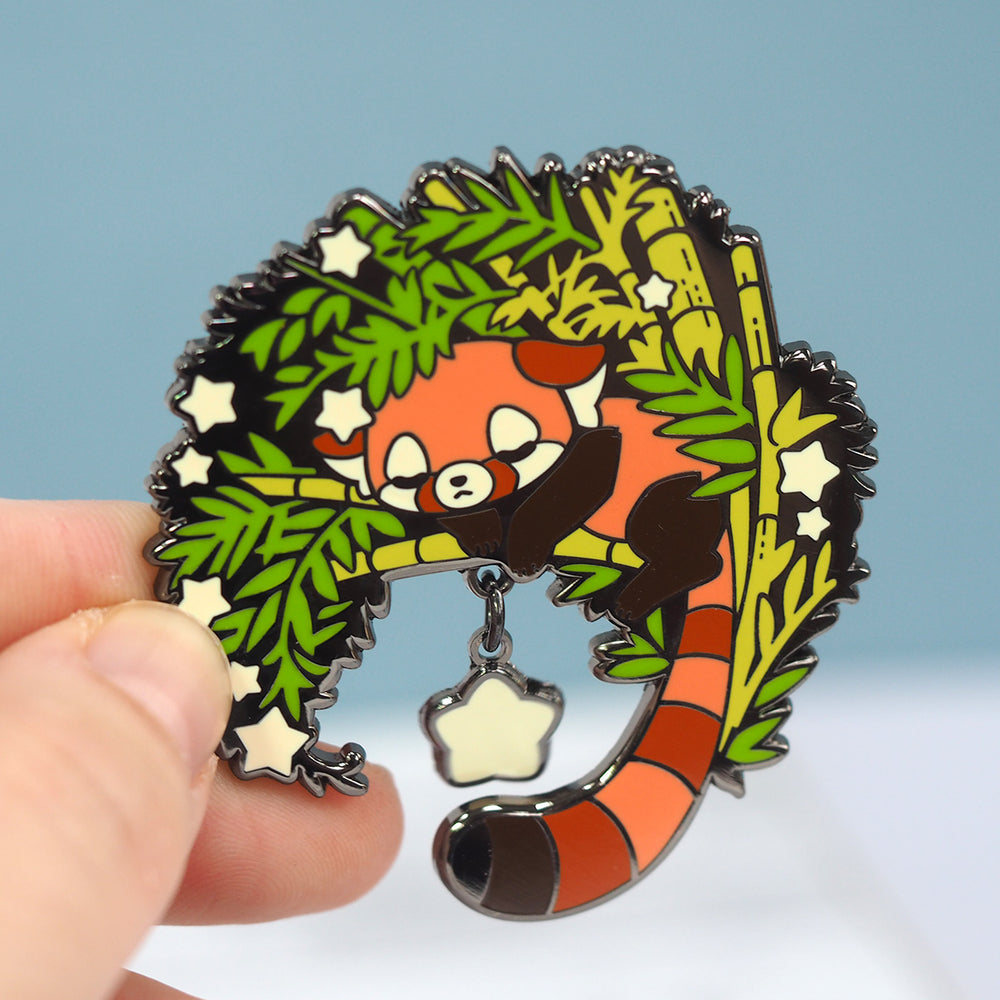 Sleeping Red Panda Enamel Pin