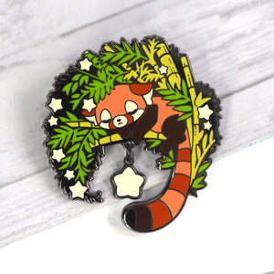 Sleeping Red Panda Enamel Pin