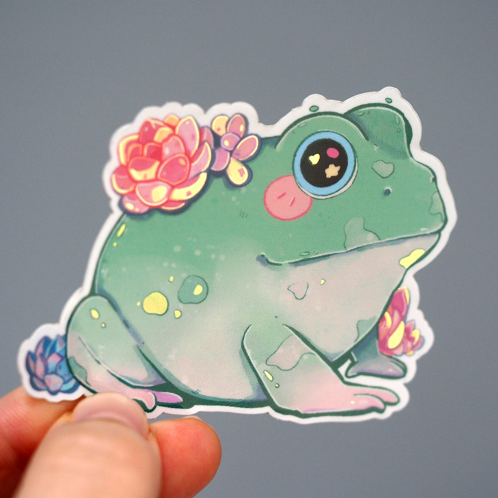 Succulent Frog - Holographic Vinyl Sticker – Shana Logic