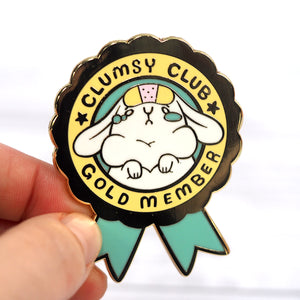 Clumsy Club Gold Member - Bunny Enamel Pin