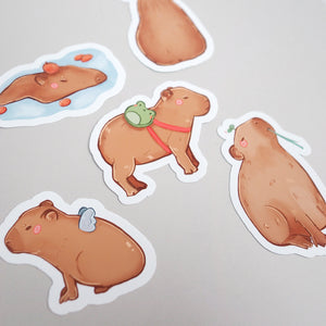 
            
                Load image into Gallery viewer, Capybara Vinyl Sticker Pack
            
        