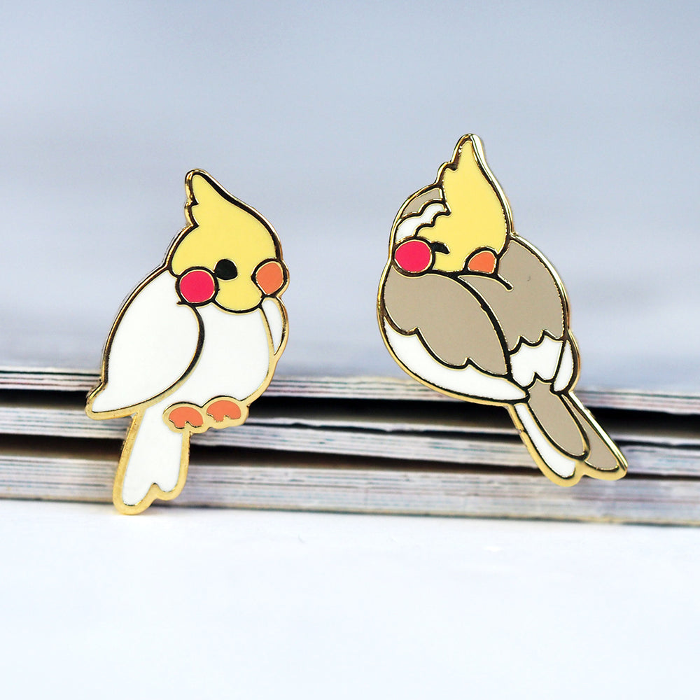 
            
                Load image into Gallery viewer, Metal Enameled Pin Set - Cockatiel Friends Pin Set
            
        