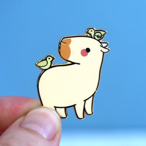 
            
                Load image into Gallery viewer, Capybara and Bird Friends - Metal Enameled Pin
            
        