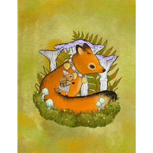 Forest Friends (Fox & Chipmunk) - 8.5 x 11 Archival Print