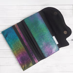 Skull Tri-Fold Wallet - Black With Color-Shifting Sparkle