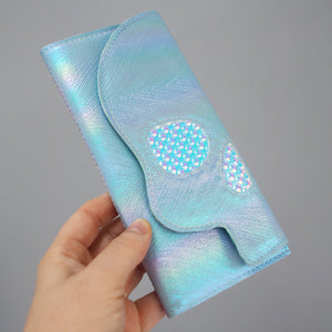 Skull Tri-Fold Wallet - Blue Unicorn Sparkle