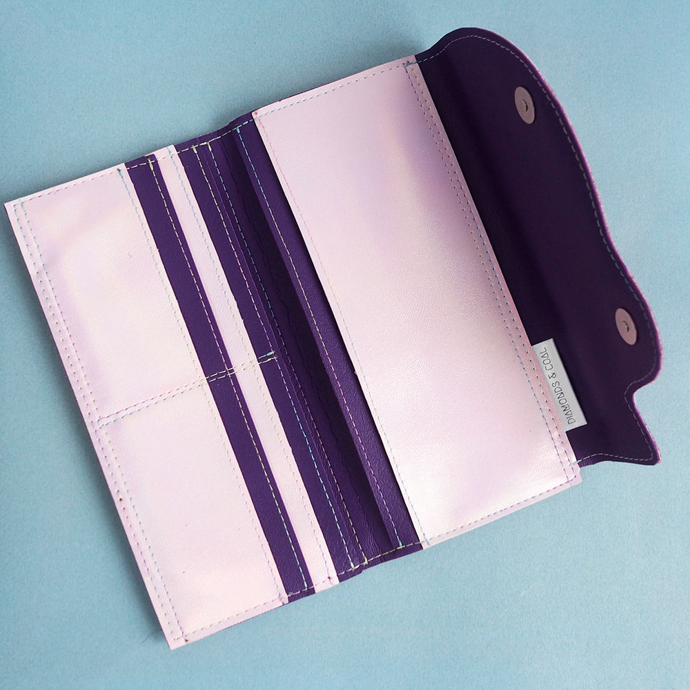 Skull Tri-Fold Wallet -  Iridescent Purple