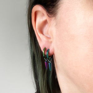 Rainbow Spiked Hoop Earrings