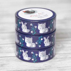 Cat and Bunny - Floral Washi Tape