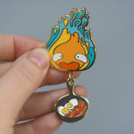 Howl's Moving Castle Calcifer Bacon - Deluxe Metal Enamel Pin