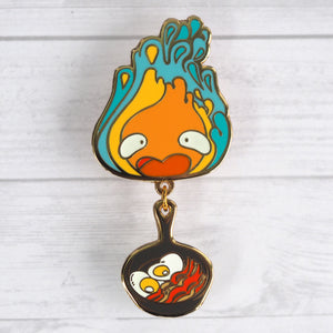 Howl's Moving Castle Calcifer Bacon - Deluxe Metal Enamel Pin