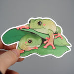 Snuggling Tree Frogs - Vinyl Sticker