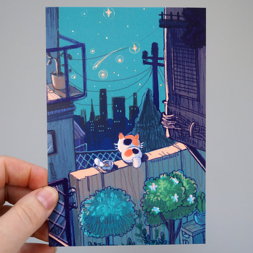 Midnight Kitten - Art Print Postcard