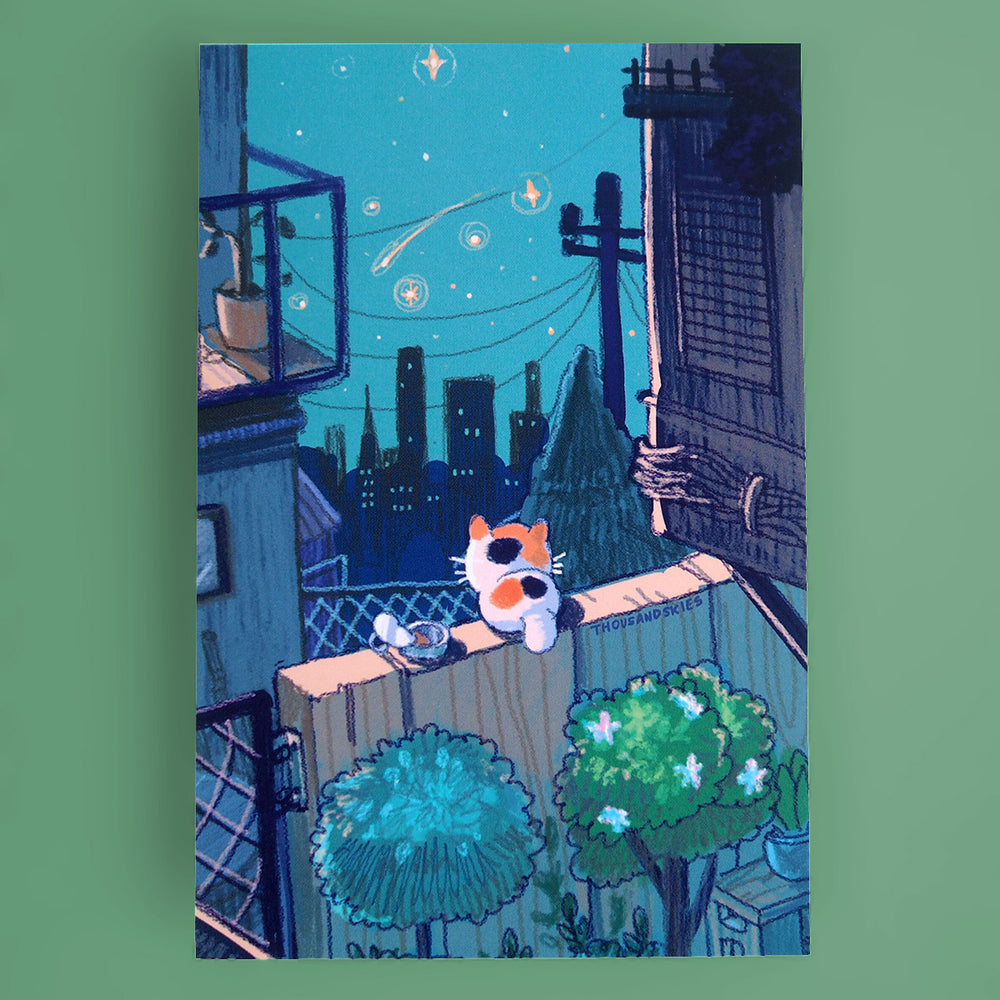 Midnight Kitten - Art Print Postcard