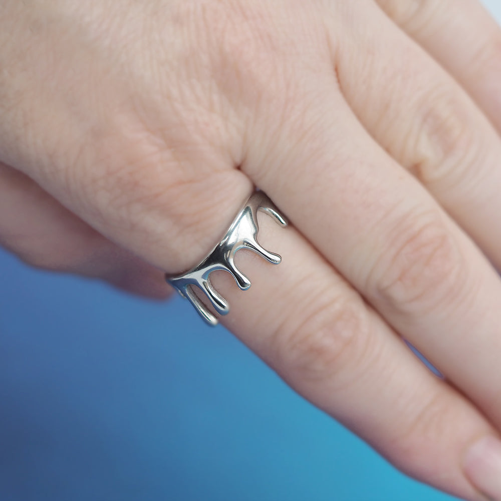 Silver Drip Ring - Adjustable