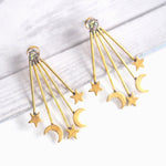 Stars & Moons Earrings - Raw Bismuth Crystal