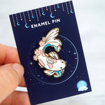 Cherry Blossom Koi Fish - Metal Enameled Pin