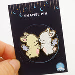 Angel Bunnies - Glitter Metal Enamel Pin