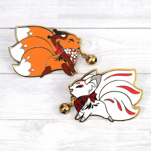 Jingle Foxes Enamel Pin Set