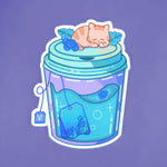 Sleepy Cat Tea - Vinyl Sticker