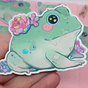 
            
                Load and play video in Gallery viewer, Succulent Frog - Holographic Vinyl Sticker
            
        