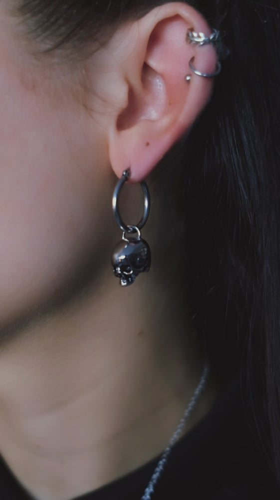 
            
                Load and play video in Gallery viewer, Hel Skull Hoops Earrings
            
        