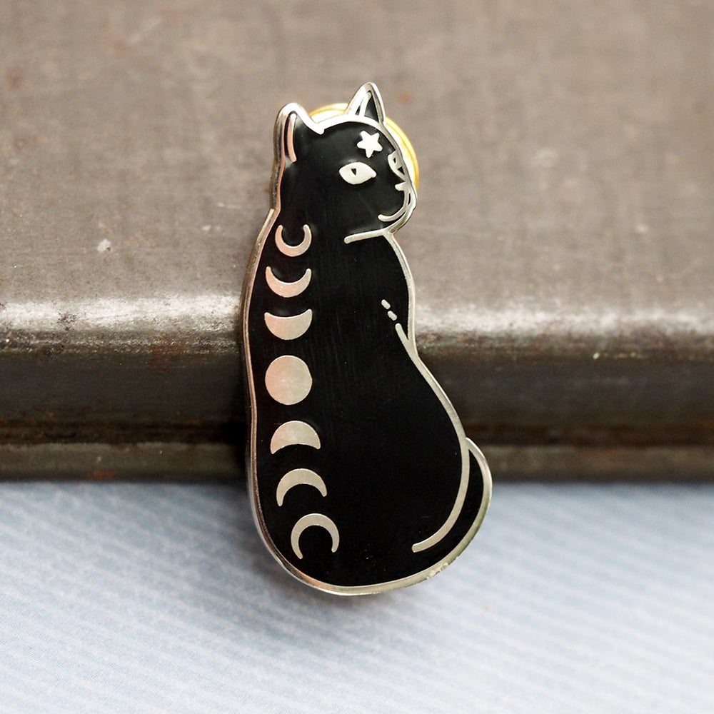 Moon Phases Cat - Metal Enameled Pin