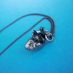Anatomical Heart Necklace - Silver