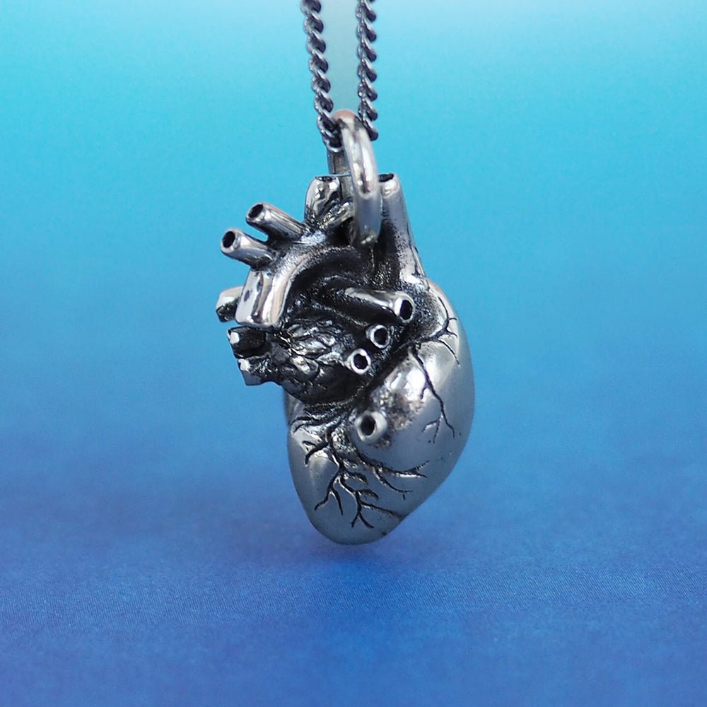 Anatomical Heart Necklace - Silver