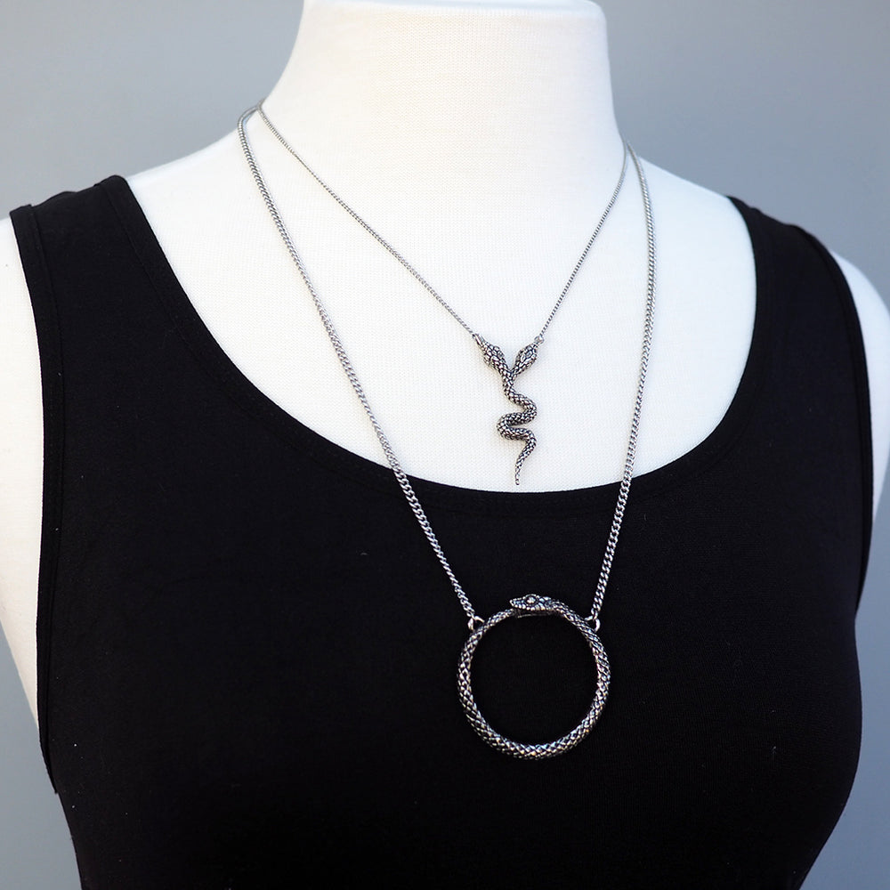 
            
                Load image into Gallery viewer, Ouroboros Snake Necklace
            
        