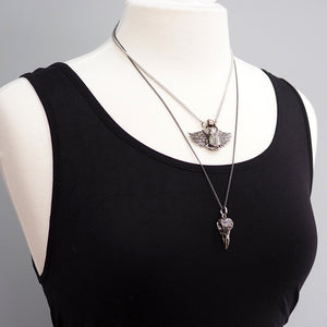 Scarab Beetle & Skull Necklace