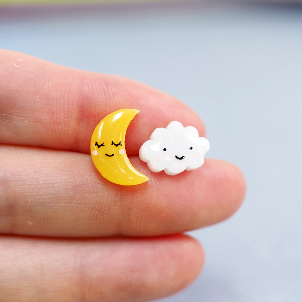 Happy Moon & Cloud Earring Set
