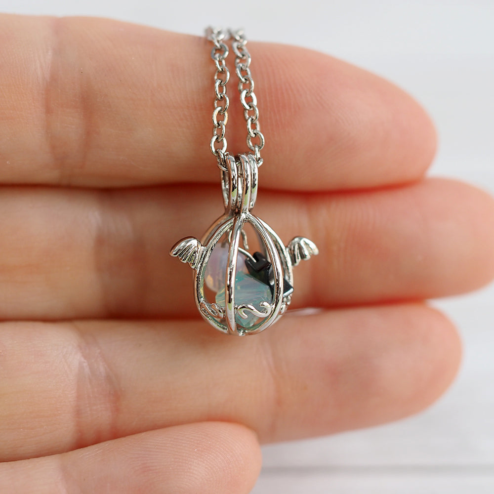 Silver Angel's Egg Necklace