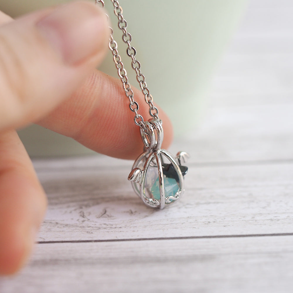 Silver Angel's Egg Necklace
