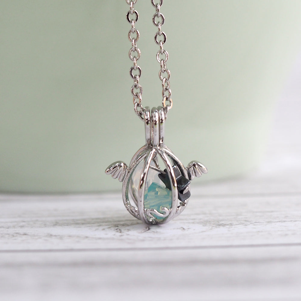 Silver Angel's Egg Necklace