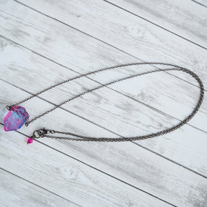 Unicorn Crystal Necklace, Pink Purple Blue Crystal Necklace
