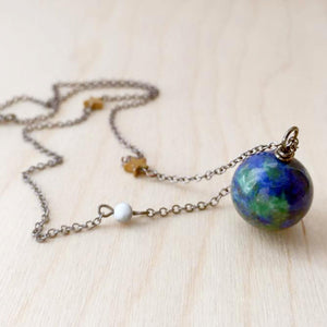 
            
                Load image into Gallery viewer, Earth &amp;amp; Moon Necklace
            
        