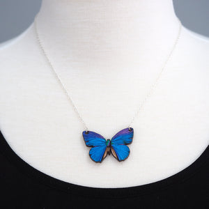 Blue Morpho Butterfly Necklace