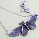 Majestic Silver Moth Necklace