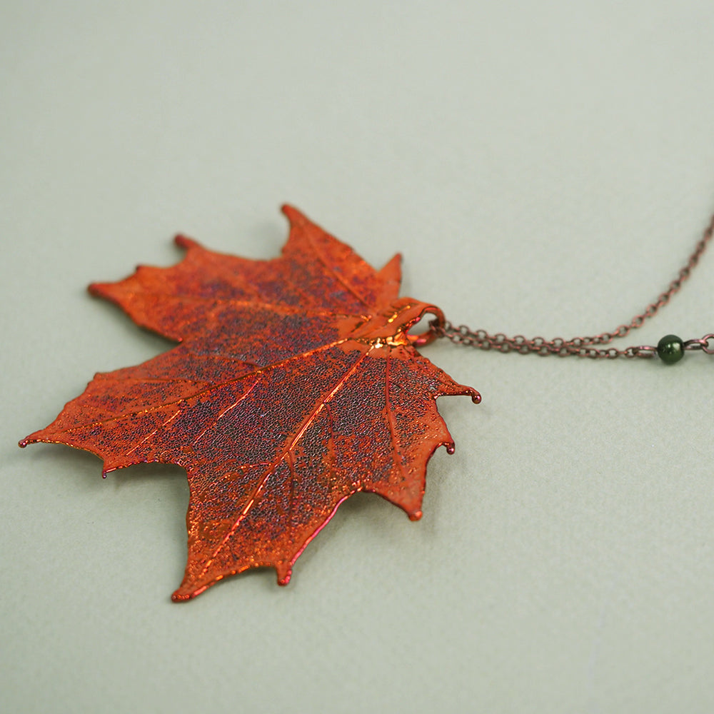 
            
                Load image into Gallery viewer, Fallen Maple Leaf Necklace - Copper
            
        